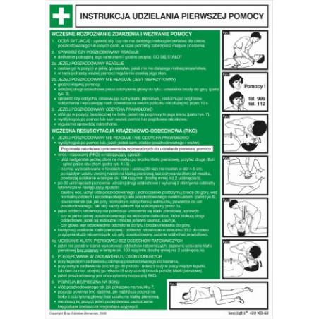 TABLICZKA INSTRUKCJA UDZIELENIA PIERWSZEJ POMOCY 422 XO-62 TECHEM