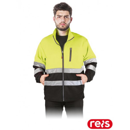 BLUZA POLARAOWA ROBOCZA  POLSTRIP REIS ŻÓŁTO CZARNA RAWPOL