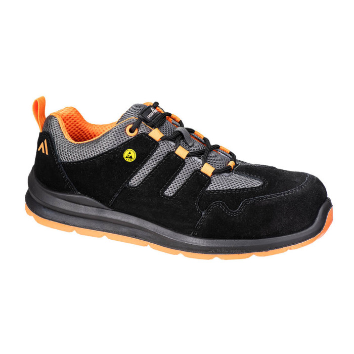 PÓŁBUTY OCHRONNE FE07 S1 ESD SR FO COMPOSITE PORTWEST CZARNO POMARAŃCZOWE